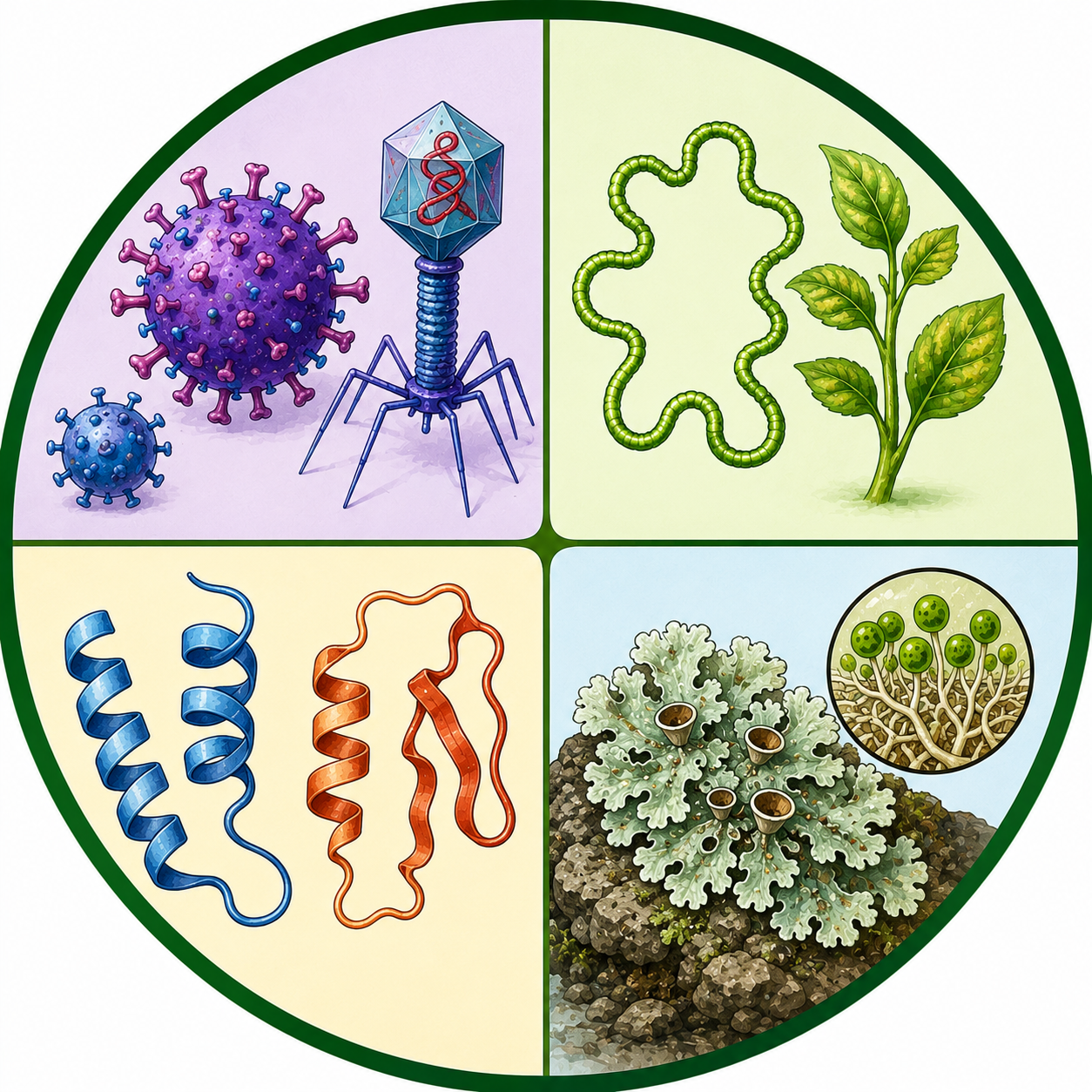 Viruses, Viroids, Prions and Lichens