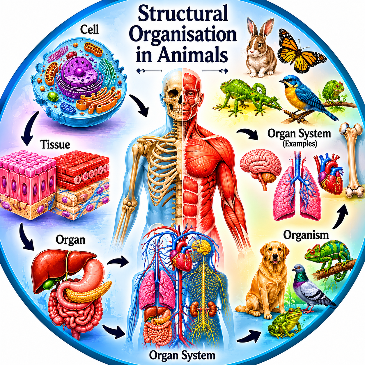 Chapter 7 - Structural Organisation in Animals Flashcards